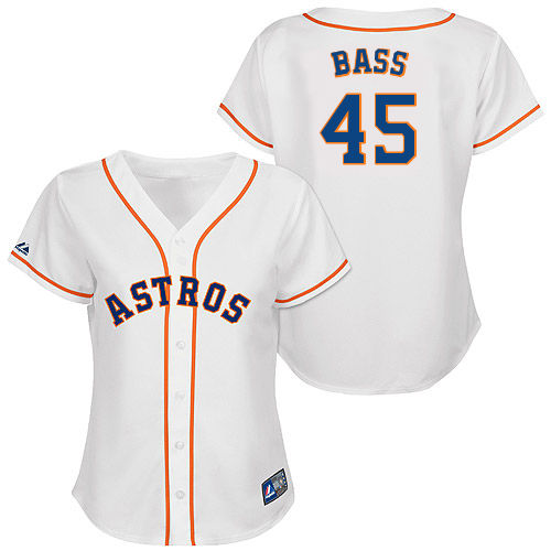 Anthony Bass #45 mlb Jersey-Houston Astros Women's Authentic Home White Cool Base Baseball Jersey